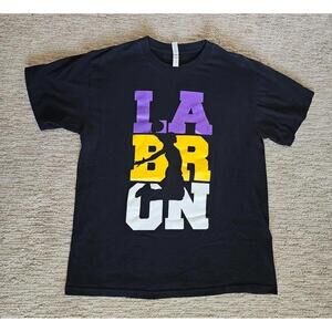 Mens Lebron James T-Shirt - Black Purple Yellow White - arge